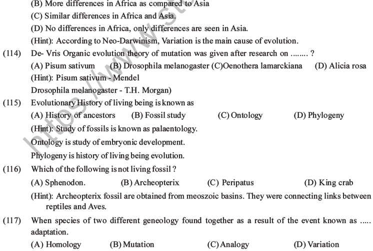 NEET Biology Evolution MCQs Set B-33