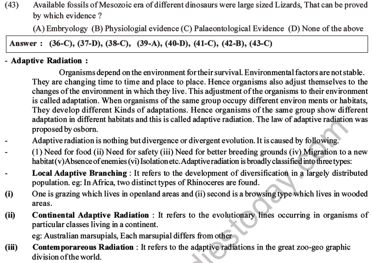 NEET Biology Evolution MCQs Set B-9