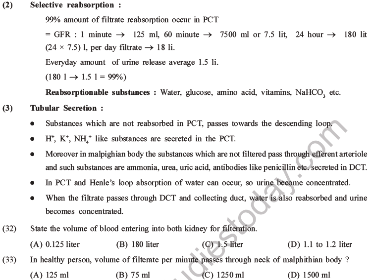 NEET Biology Excretory Products and Their Elimination MCQs Set B-15