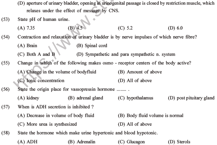NEET Biology Excretory Products and Their Elimination MCQs Set B-24