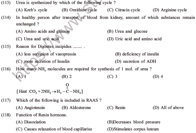 NEET Biology Excretory Products and Their Elimination MCQs Set B-47