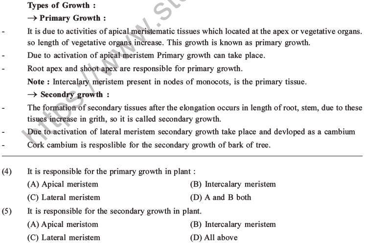 NEET Biology Growth and Development MCQs Set B-