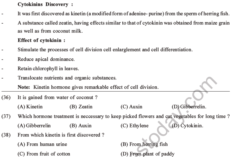 NEET Biology Growth and Development MCQs Set B-12