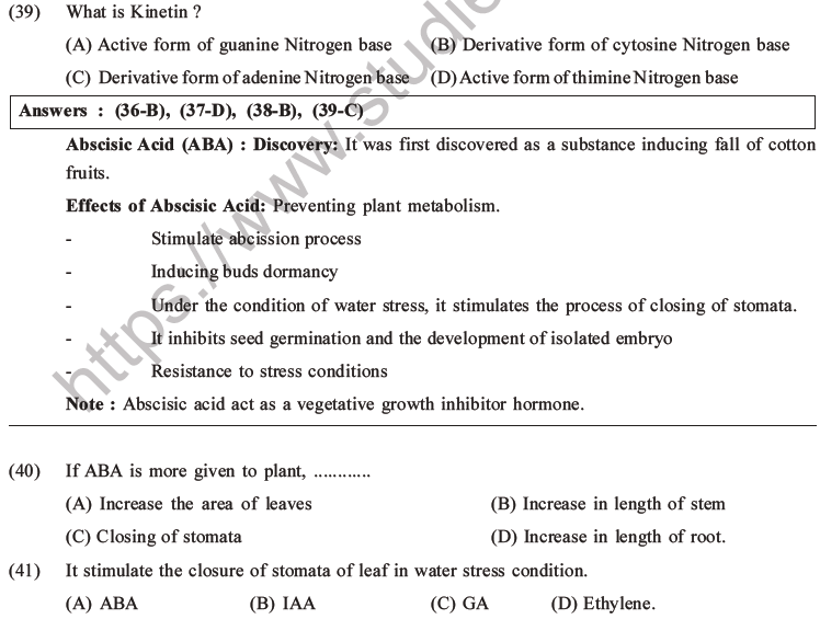 NEET Biology Growth and Development MCQs Set B-13