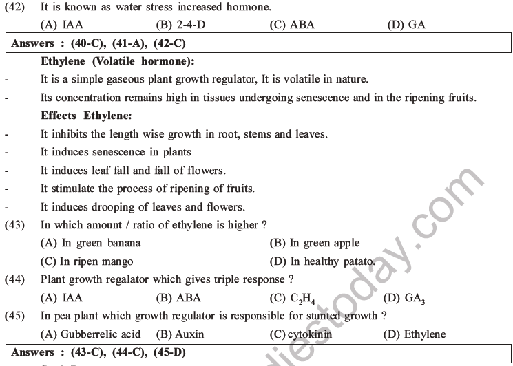 NEET Biology Growth and Development MCQs Set B-14
