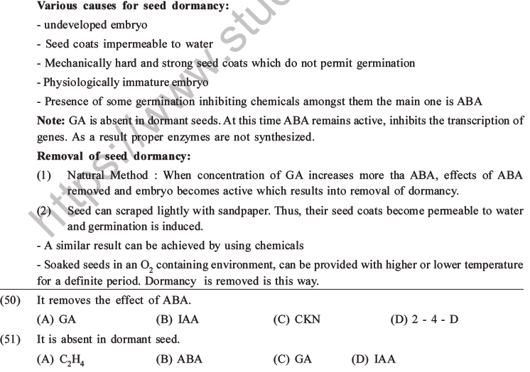 NEET Biology Growth and Development MCQs Set B-17