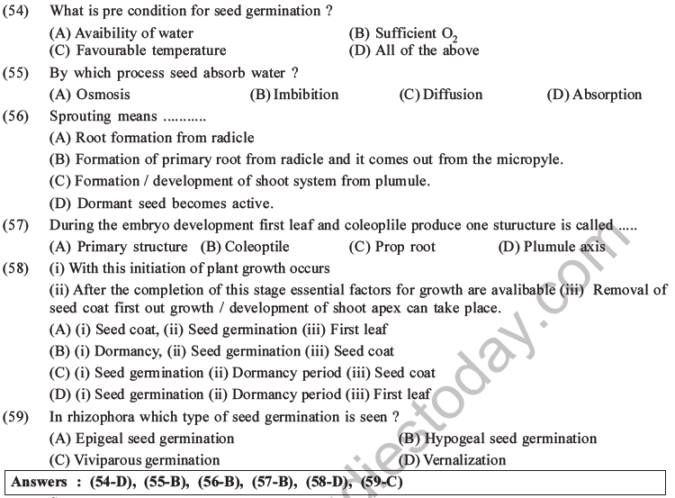 NEET Biology Growth and Development MCQs Set B-20