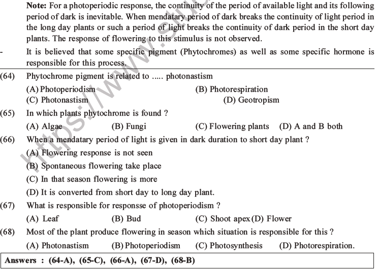 NEET Biology Growth and Development MCQs Set B-23