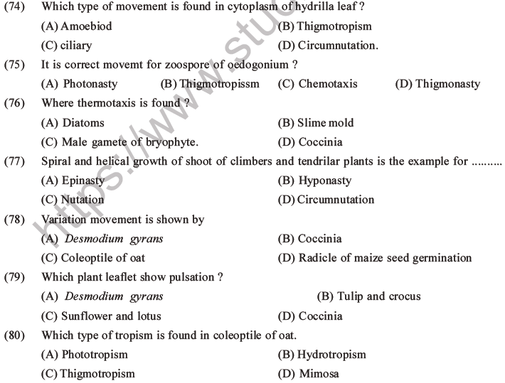 NEET Biology Growth and Development MCQs Set B-29