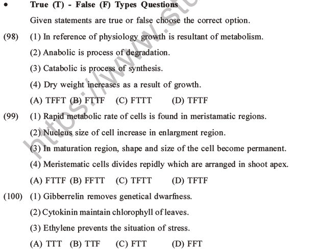 NEET Biology Growth and Development MCQs Set B-34