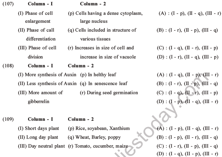 NEET Biology Growth and Development MCQs Set B-37