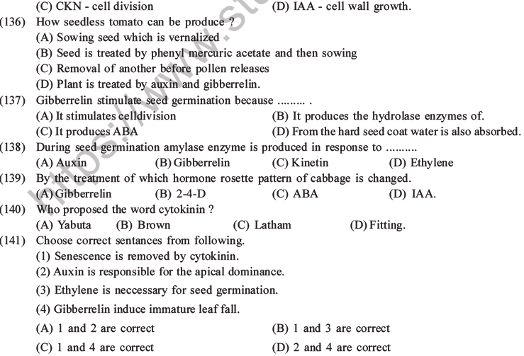 NEET Biology Growth and Development MCQs Set B-42