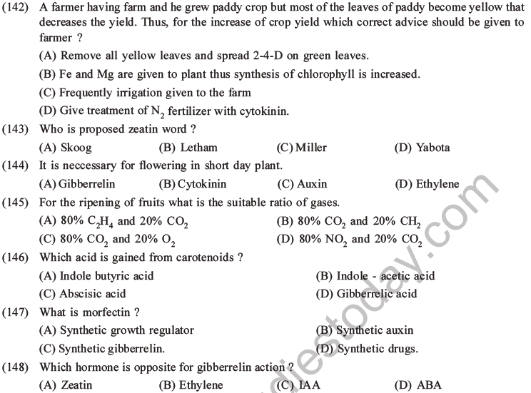 NEET Biology Growth and Development MCQs Set B-43