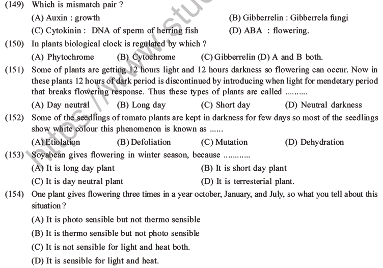 NEET Biology Growth and Development MCQs Set B-44