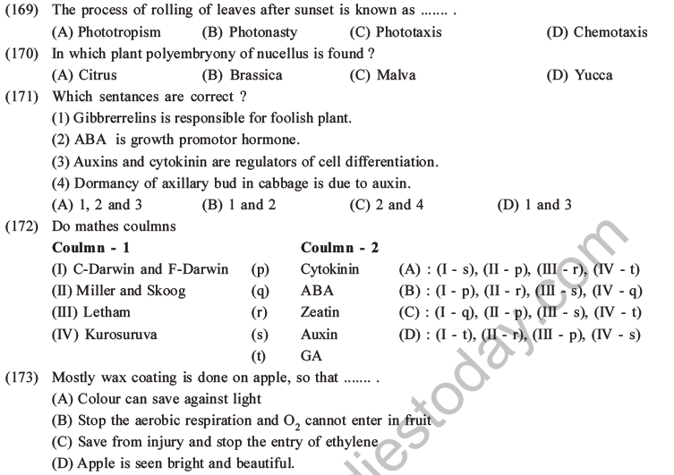 NEET Biology Growth and Development MCQs Set B-47