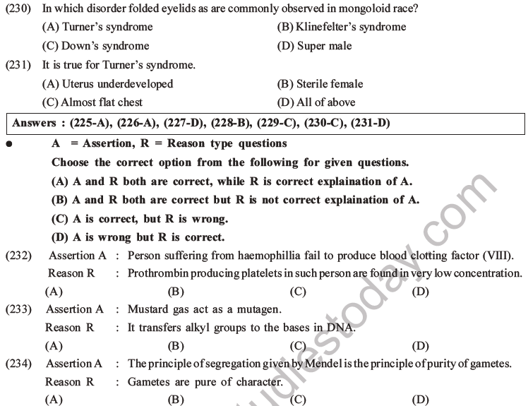 NEET Biology Heredity and Variation MCQs Set B-102