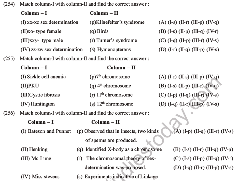 NEET Biology Heredity and Variation MCQs Set B-108