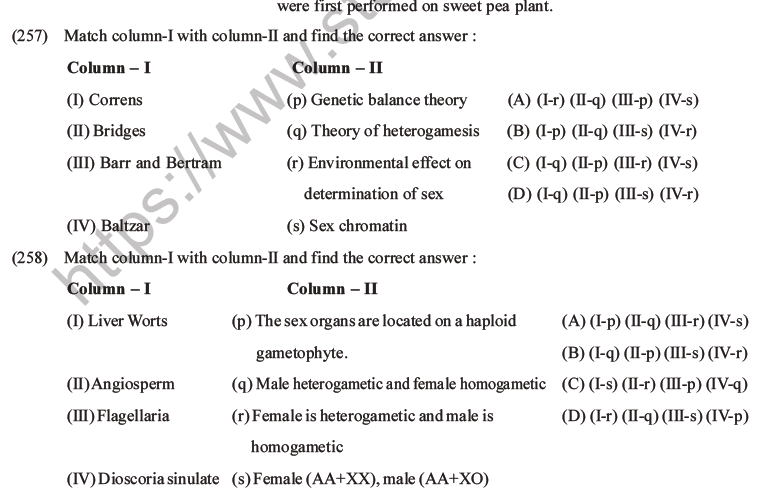 NEET Biology Heredity and Variation MCQs Set B-109