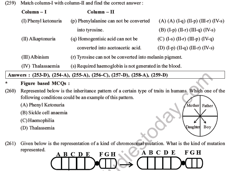 NEET Biology Heredity and Variation MCQs Set B-110