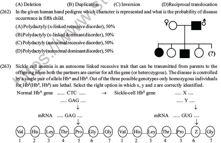NEET Biology Heredity and Variation MCQs Set B-111