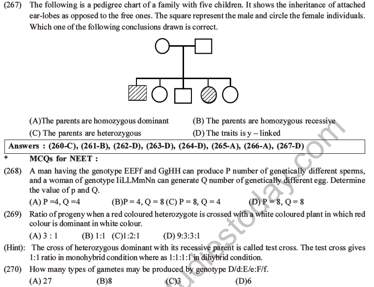 NEET Biology Heredity and Variation MCQs Set B-114