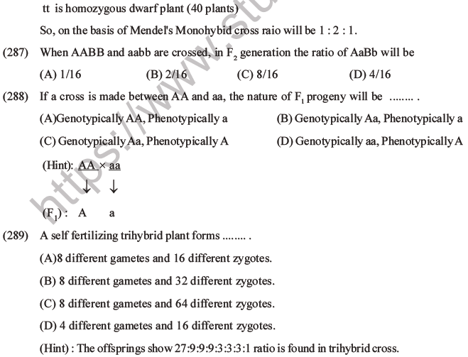 NEET Biology Heredity and Variation MCQs Set B-119