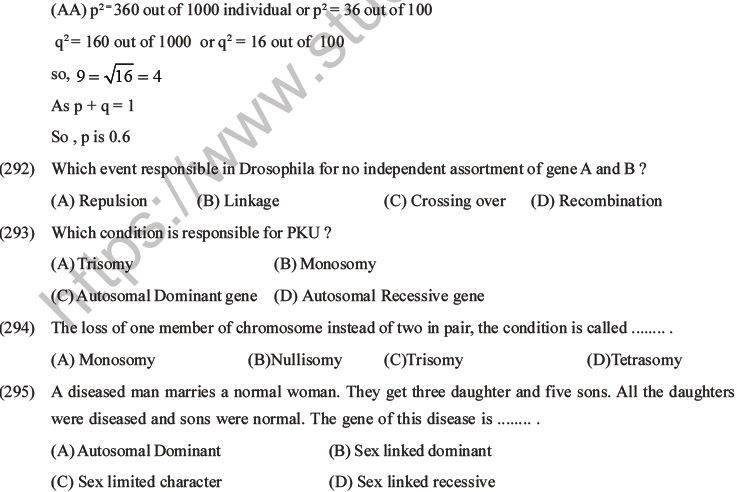 NEET Biology Heredity and Variation MCQs Set B-121