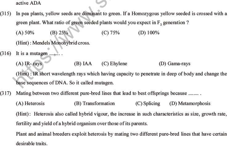 NEET Biology Heredity and Variation MCQs Set B-127