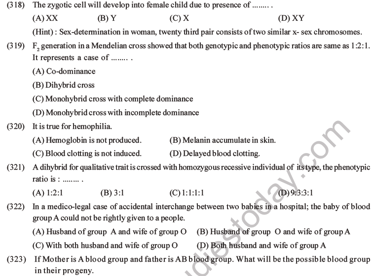 NEET Biology Heredity and Variation MCQs Set B-128