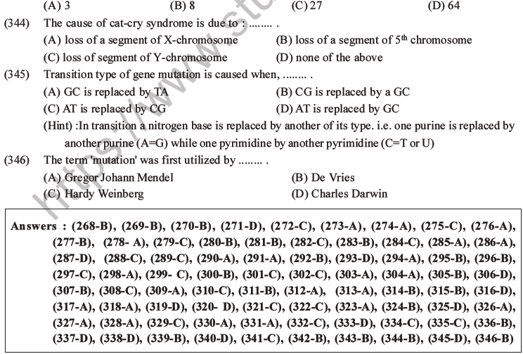 NEET Biology Heredity and Variation MCQs Set B-133