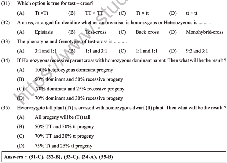 NEET Biology Heredity and Variation MCQs Set B-15