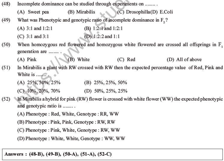 NEET Biology Heredity and Variation MCQs Set B-24