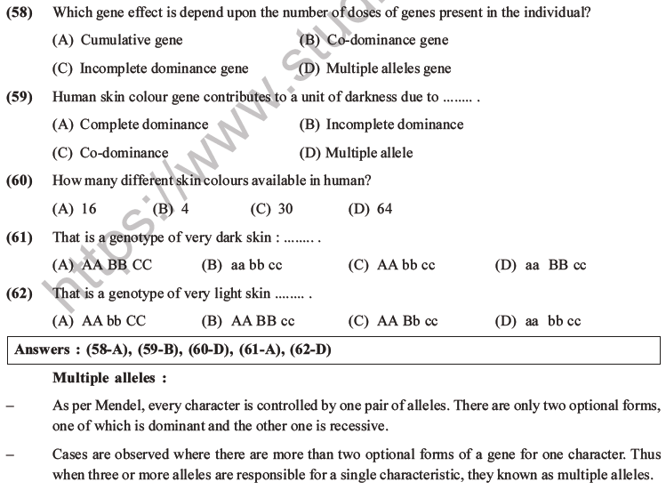 NEET Biology Heredity and Variation MCQs Set B-28