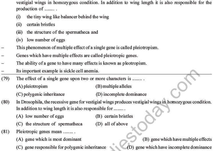 NEET Biology Heredity and Variation MCQs Set B-38