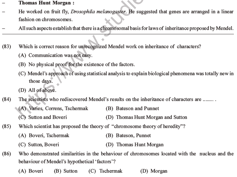 NEET Biology Heredity and Variation MCQs Set B-41