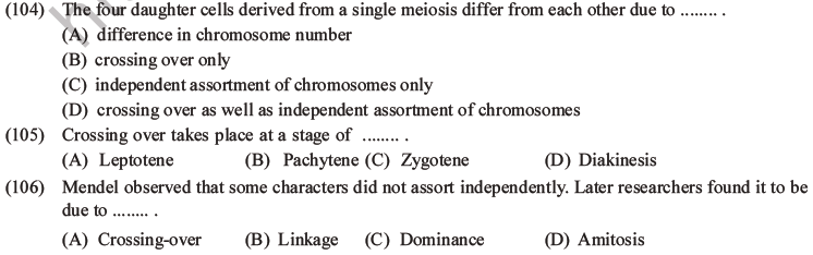 NEET Biology Heredity and Variation MCQs Set B-50