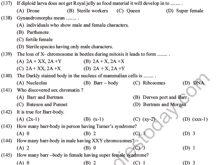 NEET Biology Heredity and Variation MCQs Set B-67