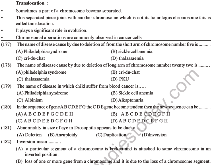 NEET Biology Heredity and Variation MCQs Set B-83