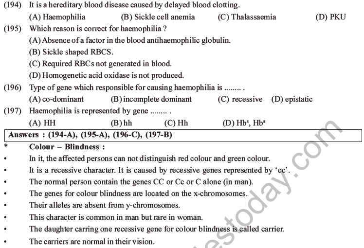 NEET Biology Heredity and Variation MCQs Set B-89