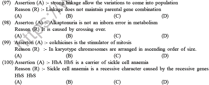 NEET Biology Heredity and Variation MCQs Set-Asser-