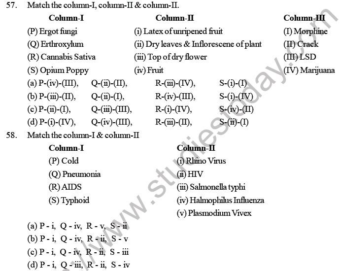 NEET Biology Human Health and Diseases MCQs Set A