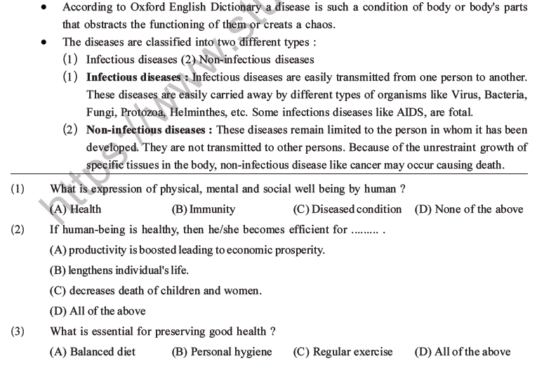 NEET Biology Human Health and Diseases MCQs Set B-