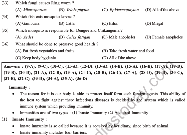 NEET Biology Human Health and Diseases MCQs Set B-12