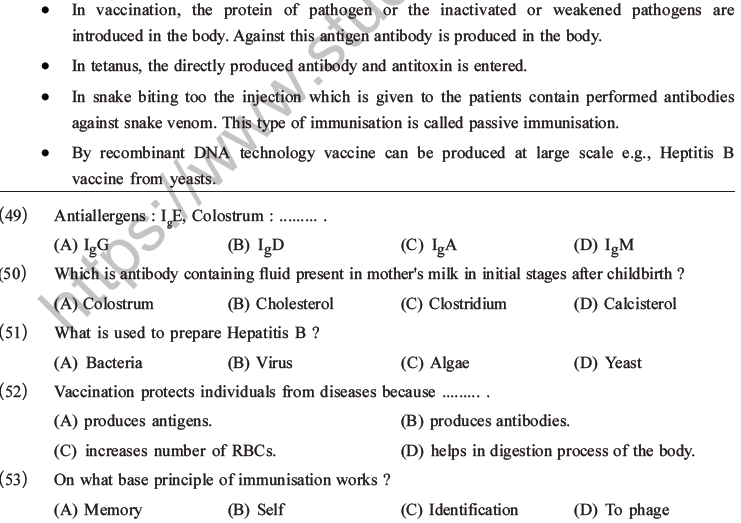 NEET Biology Human Health and Diseases MCQs Set B-17