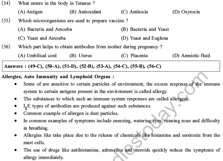 NEET Biology Human Health and Diseases MCQs Set B-18