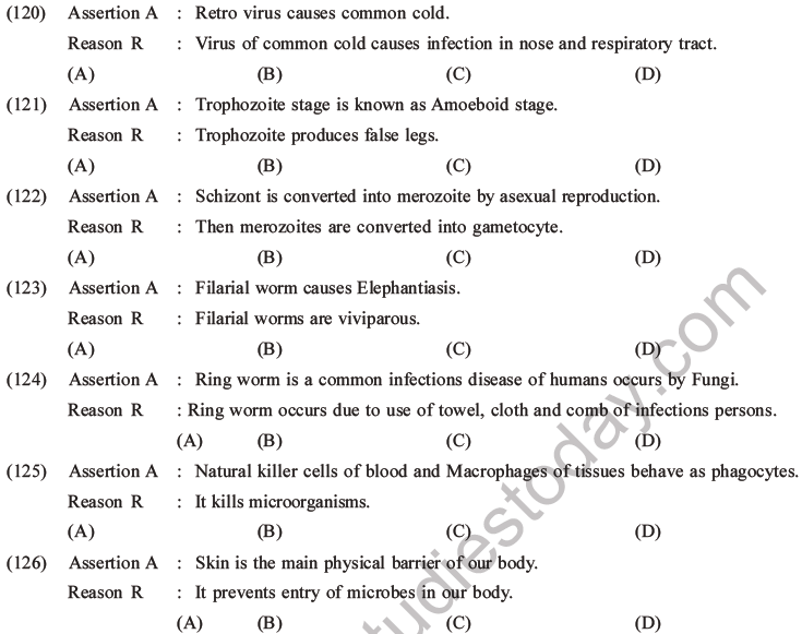 NEET Biology Human Health and Diseases MCQs Set B-40