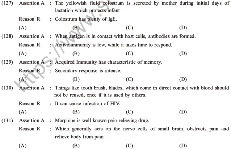 NEET Biology Human Health and Diseases MCQs Set B-41