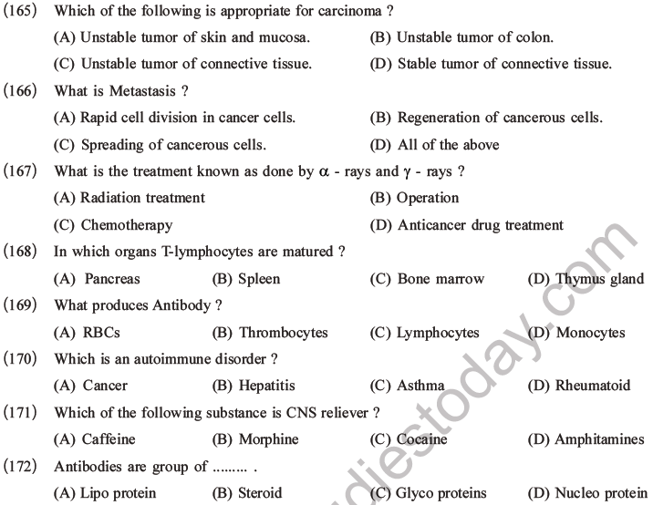 NEET Biology Human Health and Diseases MCQs Set B-50