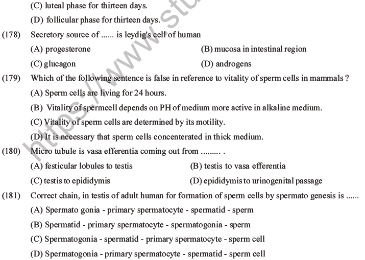 NEET Biology Human Reproduction MCQs Set A-66