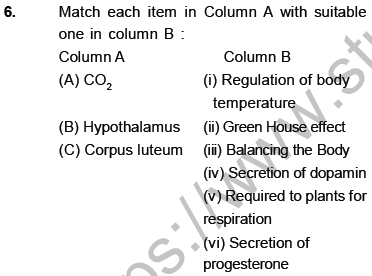 NEET Biology Life Processes Control and Coordination MCQs Set B